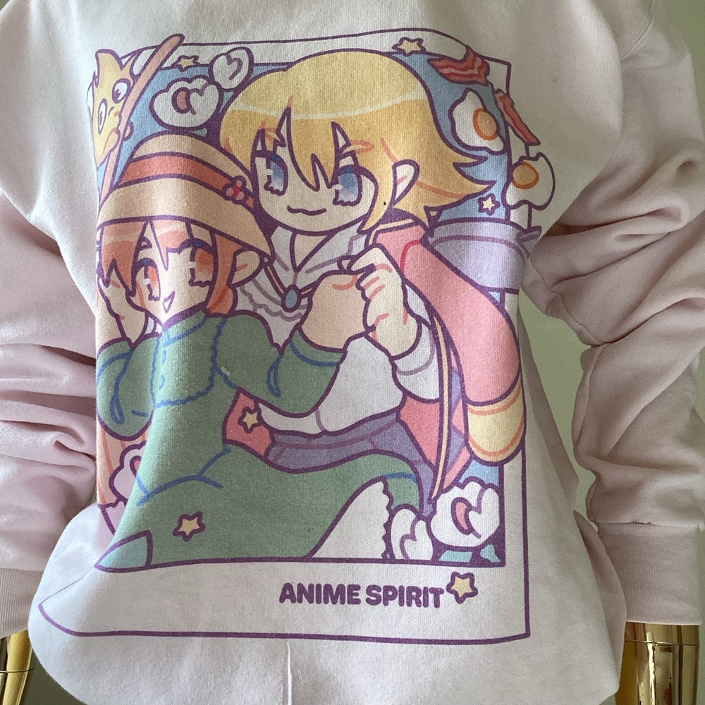 Hanes Anime Spirit Graphic Pink Sweatshirt SZ S - Picture 6 of 6